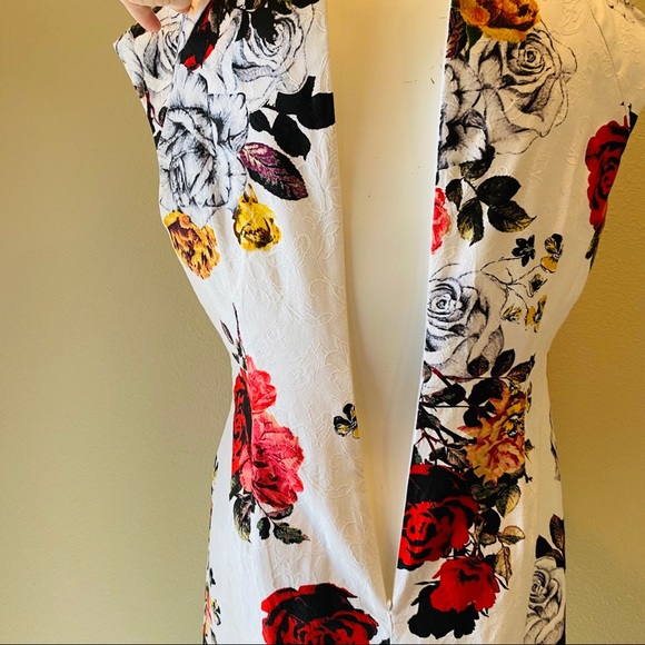 Adrianna Papell Faux Wrap Rose Floral Sheath dress - Picture 11 of 16